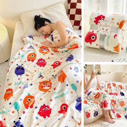 Festive red christmas flannel blanket bedroom soft plush throw