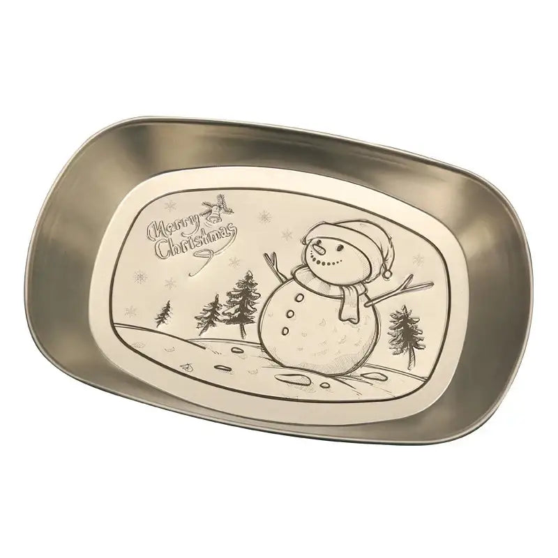 Metallic christmas fruit tray set – dining room holiday plates