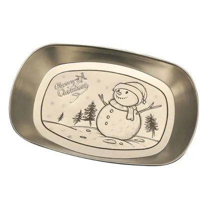 Metallic christmas fruit tray set – dining room holiday plates