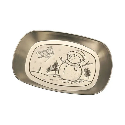 Metallic christmas fruit tray set – dining room holiday plates