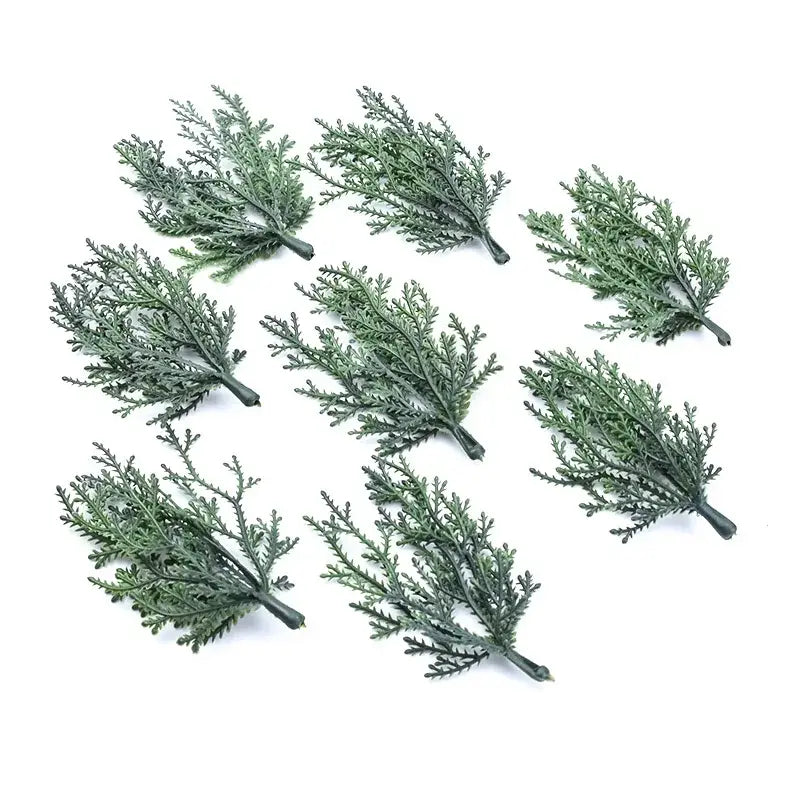 Green feathery artificial foliage sprigs home decor living room accent
