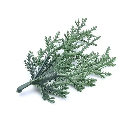 Green feathery artificial foliage sprigs home decor living room accent