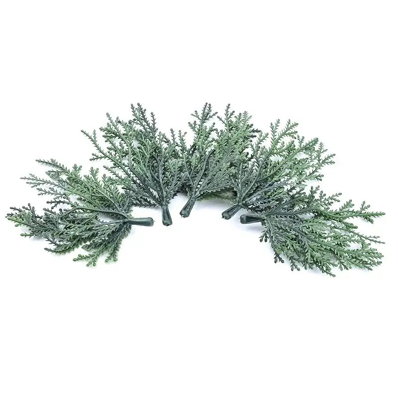 Green feathery artificial foliage sprigs home decor living room accent
