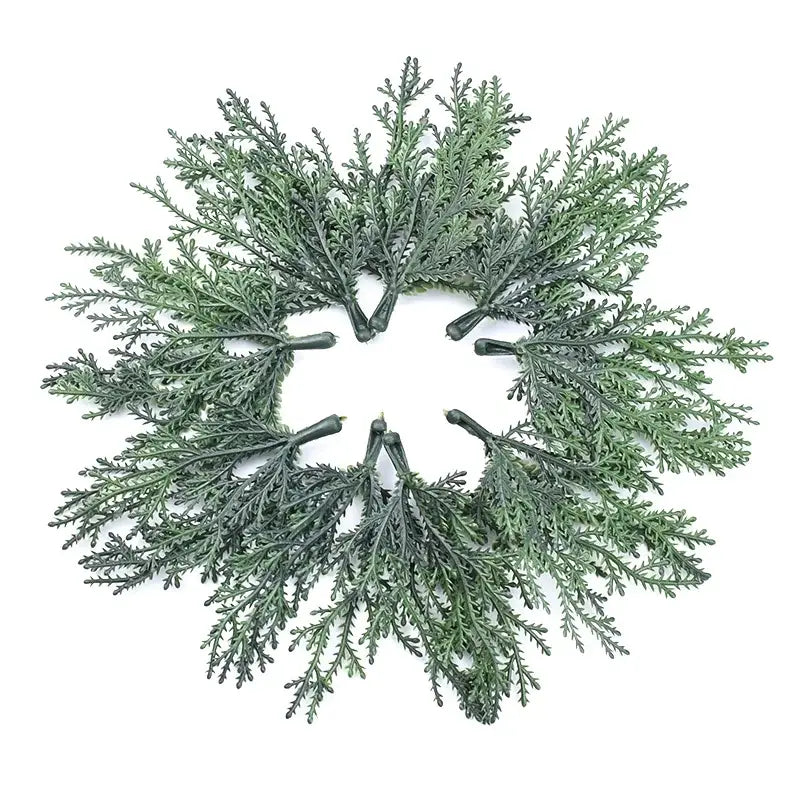 Green feathery artificial foliage sprigs home decor living room accent
