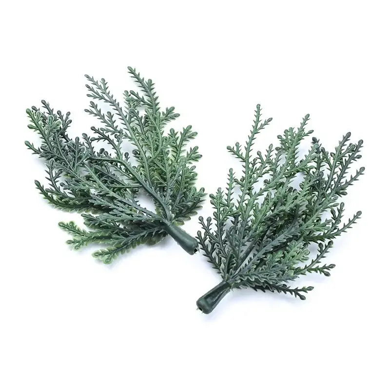 Green feathery artificial foliage sprigs home decor living room accent