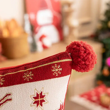 Christmas jacquard tree and snowflake pillow cover – living room decor