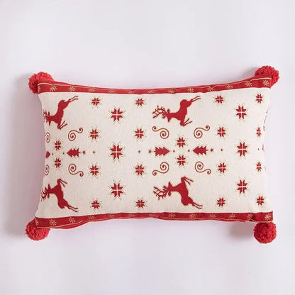 Christmas jacquard tree and snowflake pillow cover – living room decor