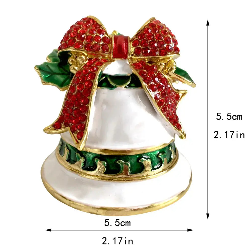 Christmas red & gold bow jewelry trinket box bedroom decor