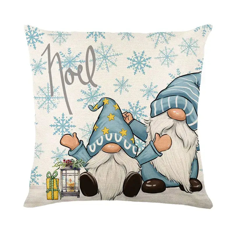 Pastel christmas letter print linen pillow cover living room decor