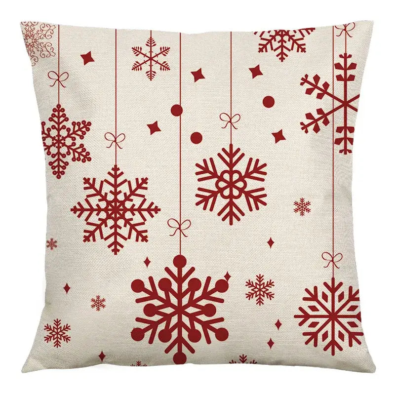 Red and black plaid christmas linen cushion cover living room decor