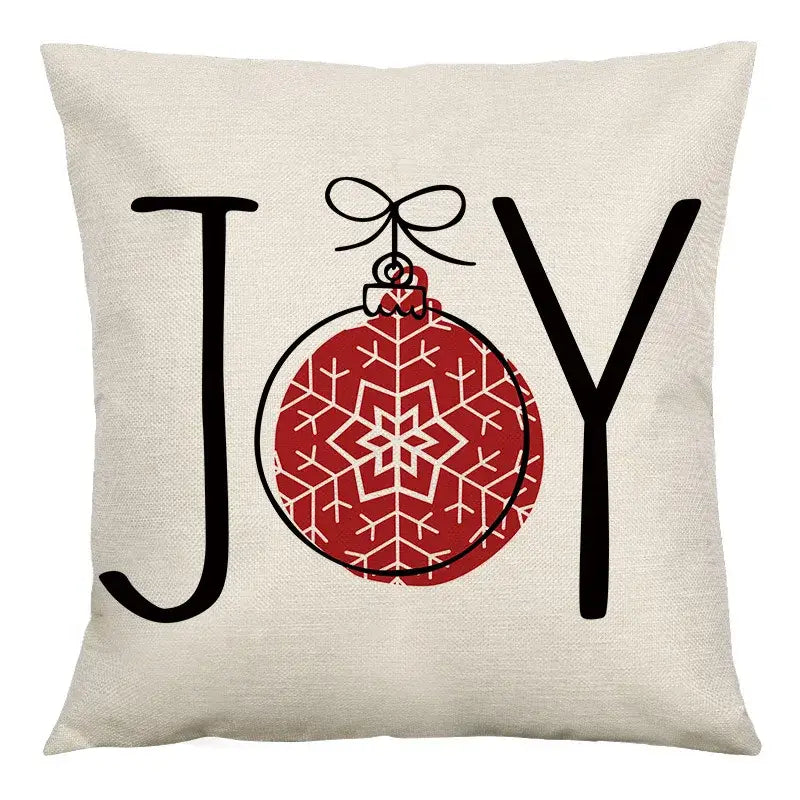 Red and black plaid christmas linen cushion cover living room decor