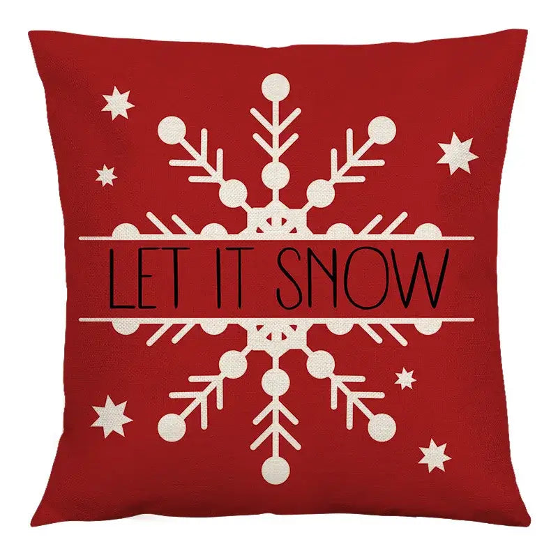 Red and black plaid christmas linen cushion cover living room decor