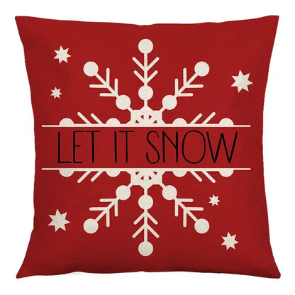 Red and black plaid christmas linen cushion cover living room decor