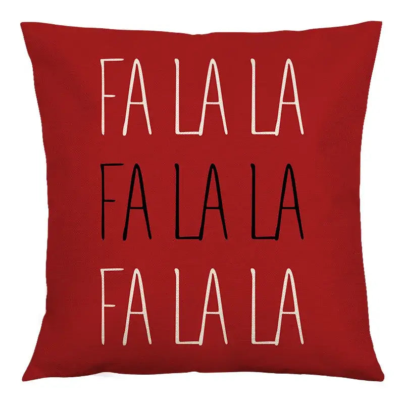 Red and black plaid christmas linen cushion cover living room decor