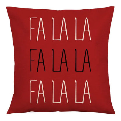 Red and black plaid christmas linen cushion cover living room decor
