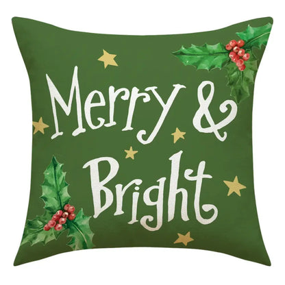 Festive christmas linen decorative pillows for living room set of 4