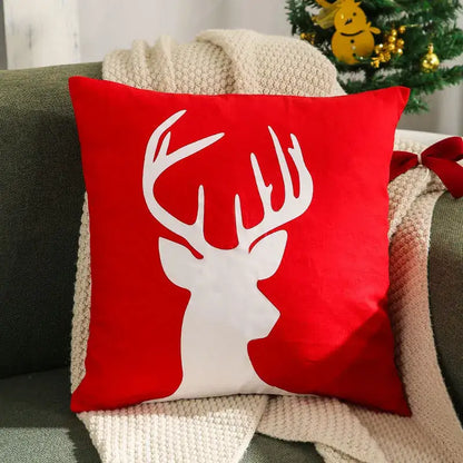 Red velvet christmas patchwork merrychristmas cushion cover living room