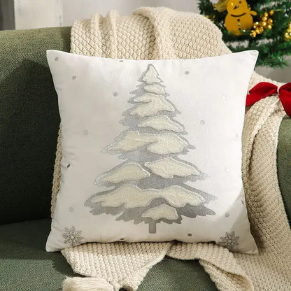Red velvet christmas patchwork merrychristmas cushion cover living room