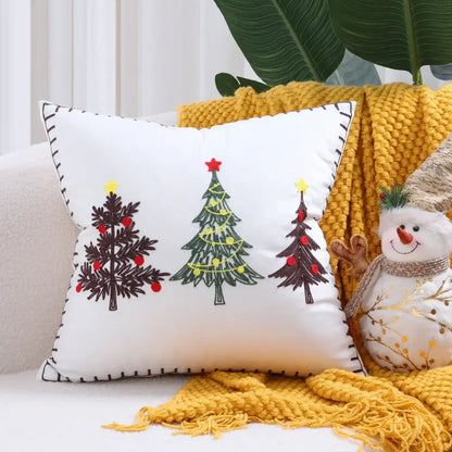 Red velvet christmas patchwork merrychristmas cushion cover living room