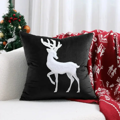 Red velvet christmas patchwork merrychristmas cushion cover living room