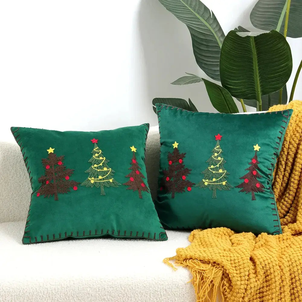 Red velvet christmas patchwork merrychristmas cushion cover living room