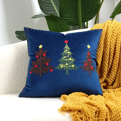 Red velvet christmas patchwork merrychristmas cushion cover living room