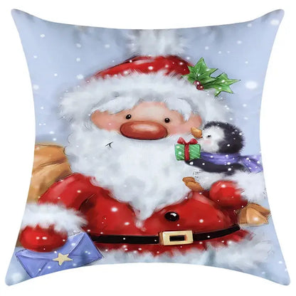 Festive character print christmas pillowcase living room decor