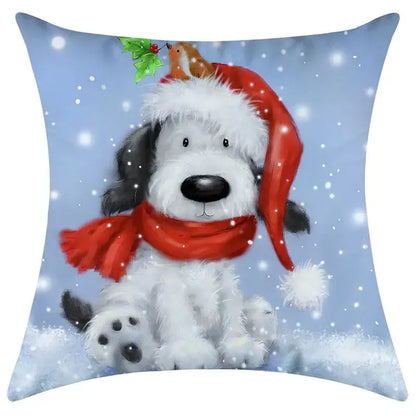 Festive character print christmas pillowcase living room decor