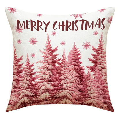 Vintage santa claus and snowman print pillowcase set living room decor