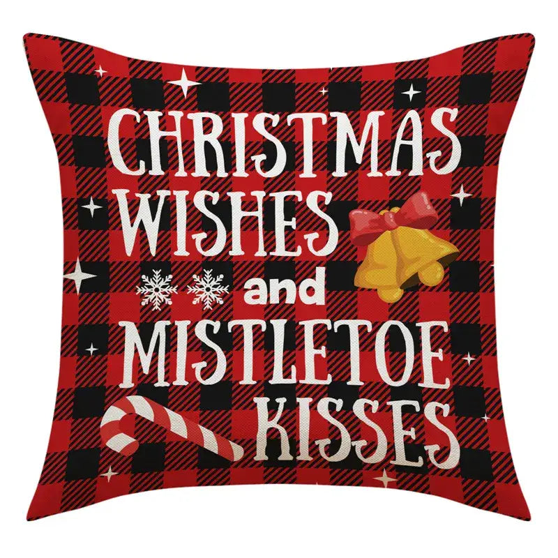 Vintage santa claus and snowman print pillowcase set living room decor