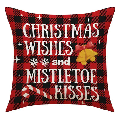Vintage santa claus and snowman print pillowcase set living room decor