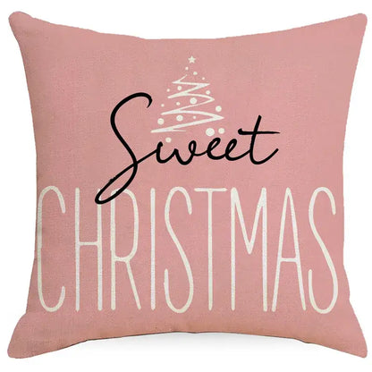 Vintage santa claus and snowman print pillowcase set living room decor
