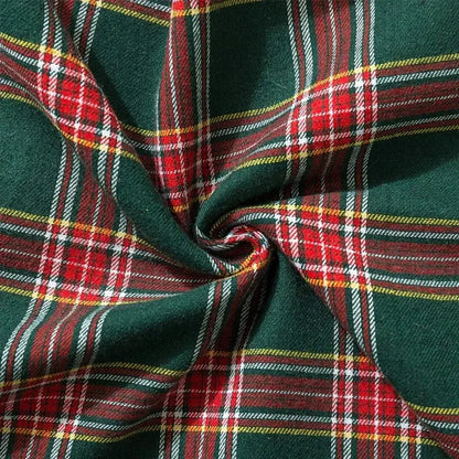 Classic green & red plaid cushion cover living room throw pillow