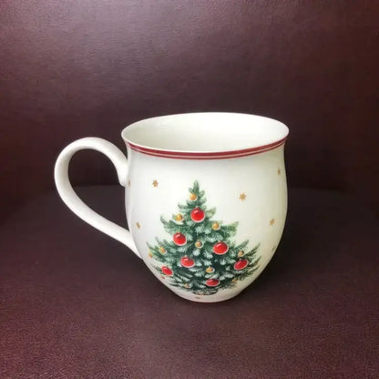 Festive red & white christmas porcelain tableware set dining room