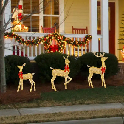 Golden illuminated christmas reindeer – outdoor led light