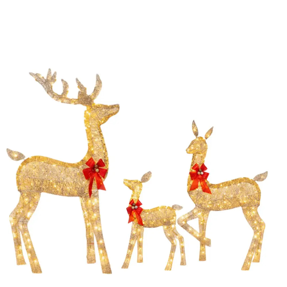 Golden illuminated christmas reindeer – outdoor led light