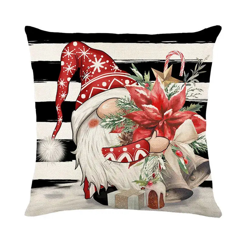 Vintage santa claus pink & cream pillow cover living room decor