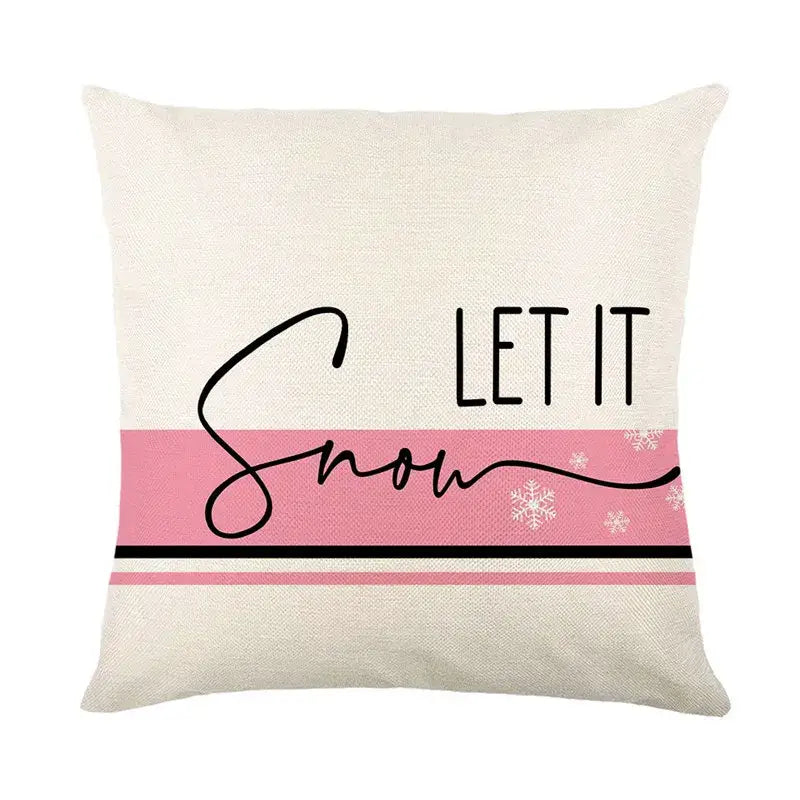 Vintage santa claus pink & cream pillow cover living room decor