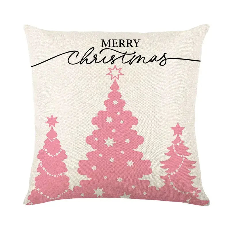 Vintage santa claus pink & cream pillow cover living room decor