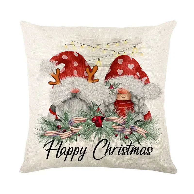 Vintage santa claus pink & cream pillow cover living room decor