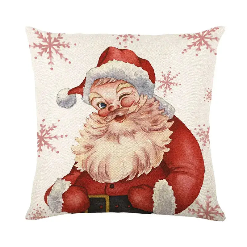 Vintage santa claus pink & cream pillow cover living room decor