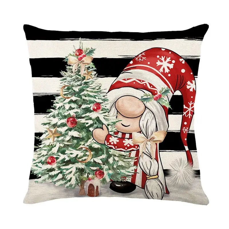 Vintage santa claus pink & cream pillow cover living room decor
