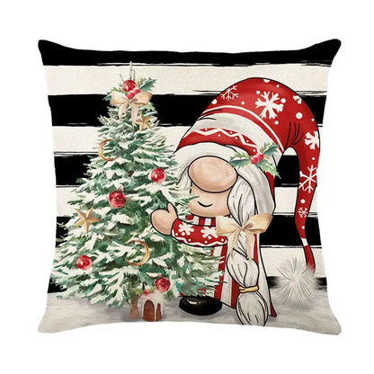 Vintage santa claus pink & cream pillow cover living room decor