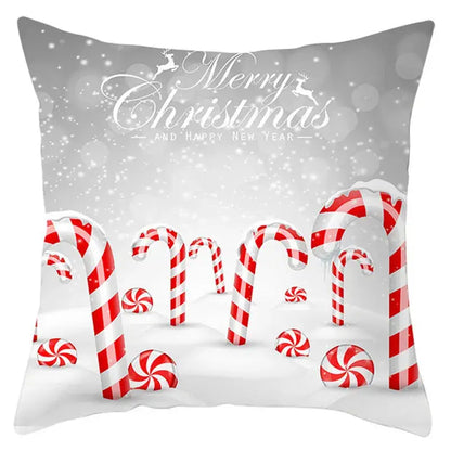 Red and white santa claus snowflake pillow cover living room decor