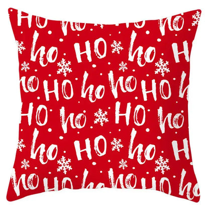 Red and white santa claus snowflake pillow cover living room decor
