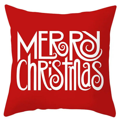 Red and white santa claus snowflake pillow cover living room decor