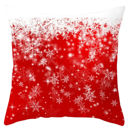 Red and white santa claus snowflake pillow cover living room decor