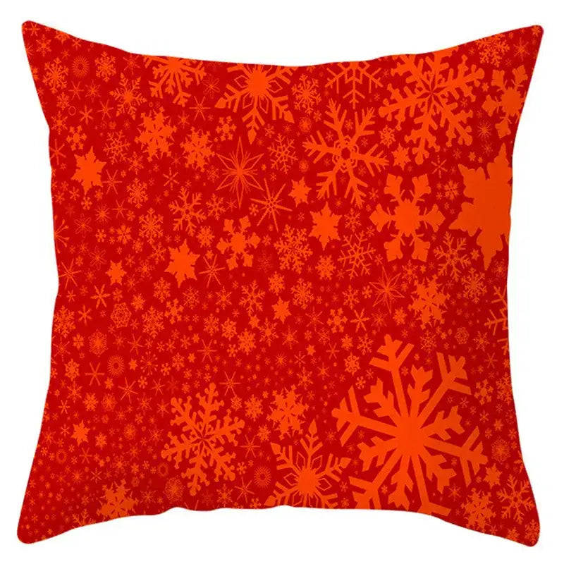 Red and white santa claus snowflake pillow cover living room decor
