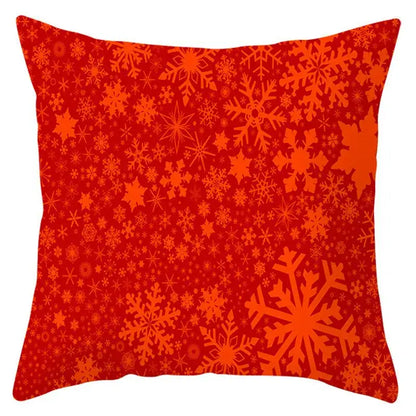 Red and white santa claus snowflake pillow cover living room decor
