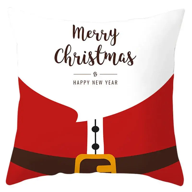 Red and white santa claus snowflake pillow cover living room decor